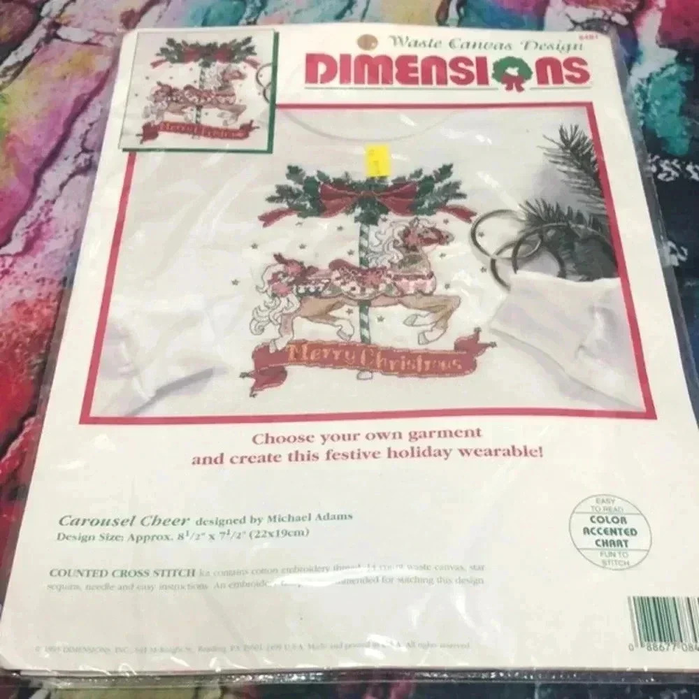 Dimensions carousel cheer merry Christmas design cross‎ stitch